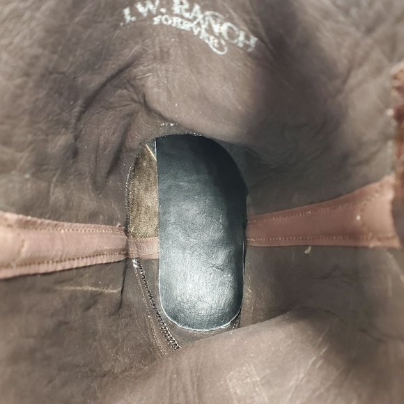 JW Ranch Leon Mexico crafted mens 9.5 brown suede bull neck cowboy western boots - Picture 16 of 16